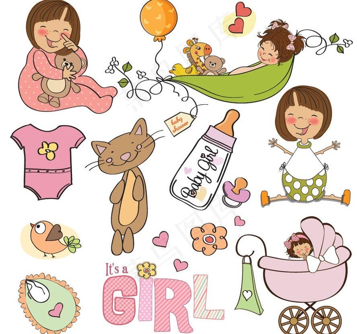 可爱女婴宝宝玩具用品图片