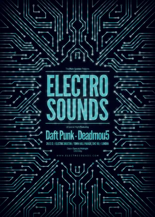 创意电路科技海报