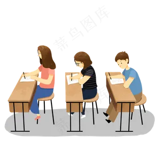 高考考试现场的学生,免抠元素