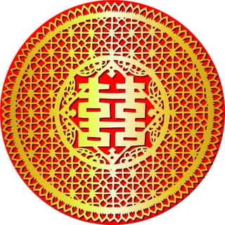 婚礼大双喜圆盘布景 婚礼大双喜圆盘布景