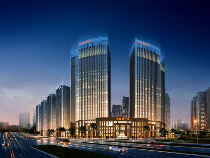 奢侈品广场建筑方案效果图图片