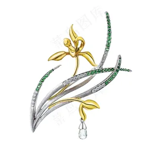 胸针饰品免抠素材PSD分层