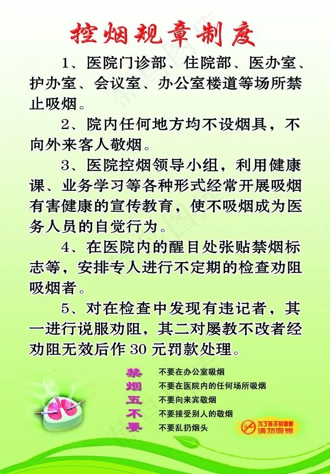 控烟规章制度图片psd模版下载