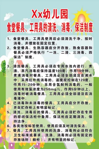 食堂餐具、工用具的清洗、消毒、保洁制度