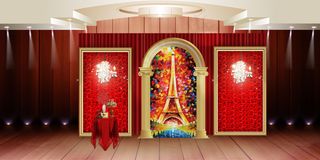 欧式红金婚礼背景