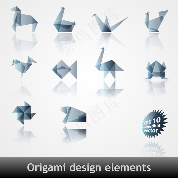 折纸效果图案矢量素材