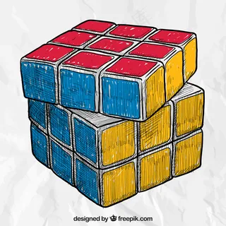手工绘制的魔方