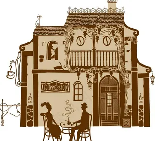 怀旧时尚咖啡厅图片