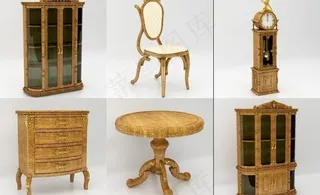 一组欧式家具模型图片