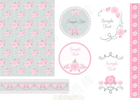 唯美清新玫瑰婚庆背景素材