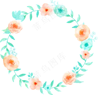 国外水彩婚礼手绘自行车衣服清新蓝色...