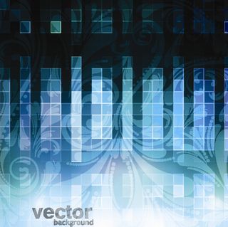 蓝色方格花纹矢量素材