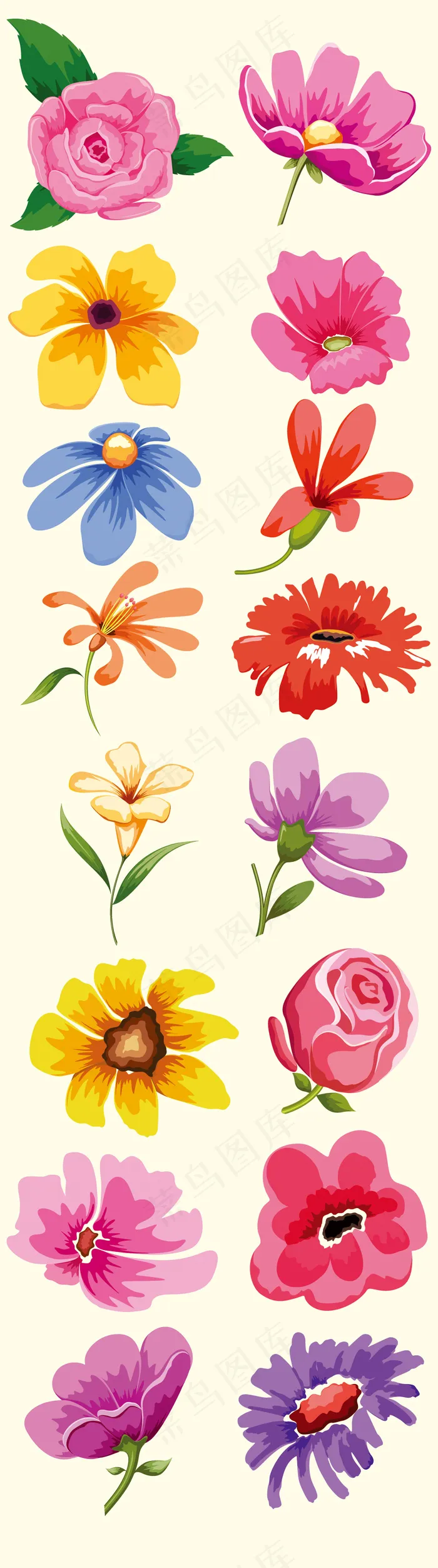 手绘彩绘花朵插画eps矢量素材eps,ai矢量模版下载