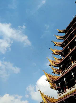 寺庙 一角天空图片