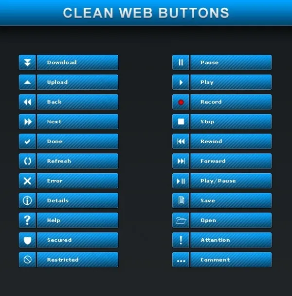 网页控制按钮psd素材psd模版下载