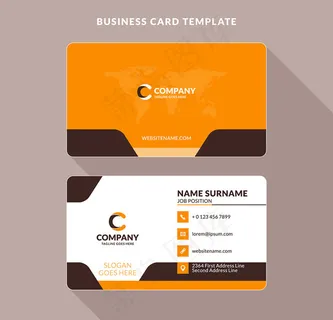 黄色简洁名片卡片