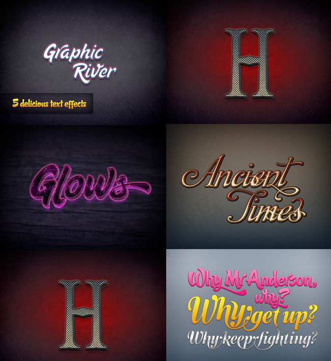 炫彩光效艺术字字体样式