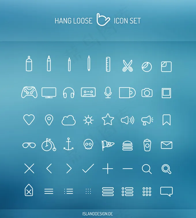 精美线条图标PSD分层素材psd模版下载