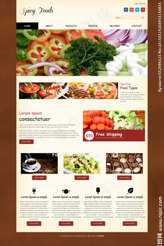 西餐美食公司网站模板图片