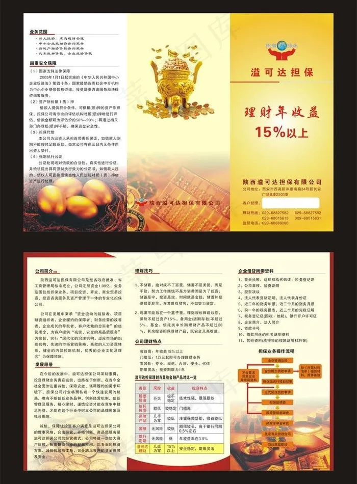 投资理财三折页图片cdr矢量模版下载