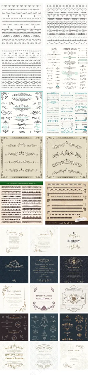 欧式花边边框复古边框集合