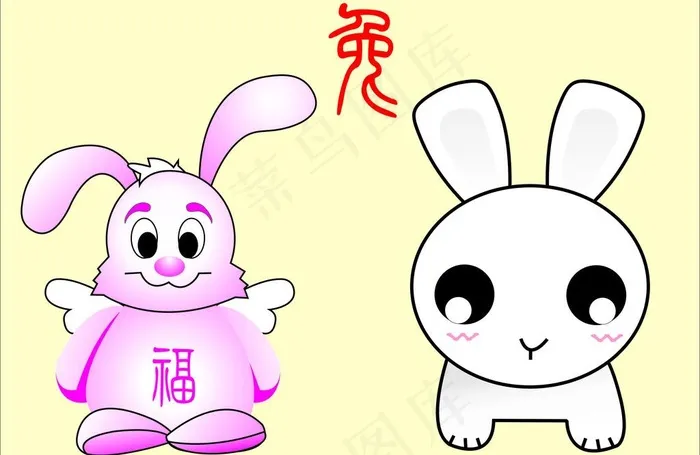 卡通兔子图片cdr矢量模版下载