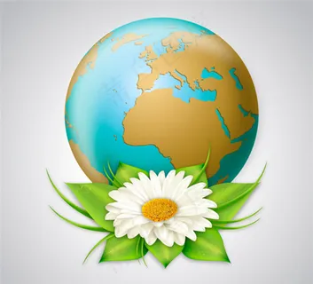 逼真花卉与地球