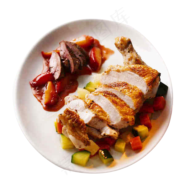 快餐元素实物大鸡排切片PNG免抠图...