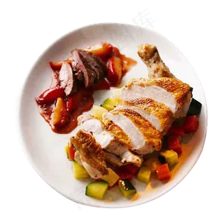 快餐元素实物大鸡排切片PNG免抠图...