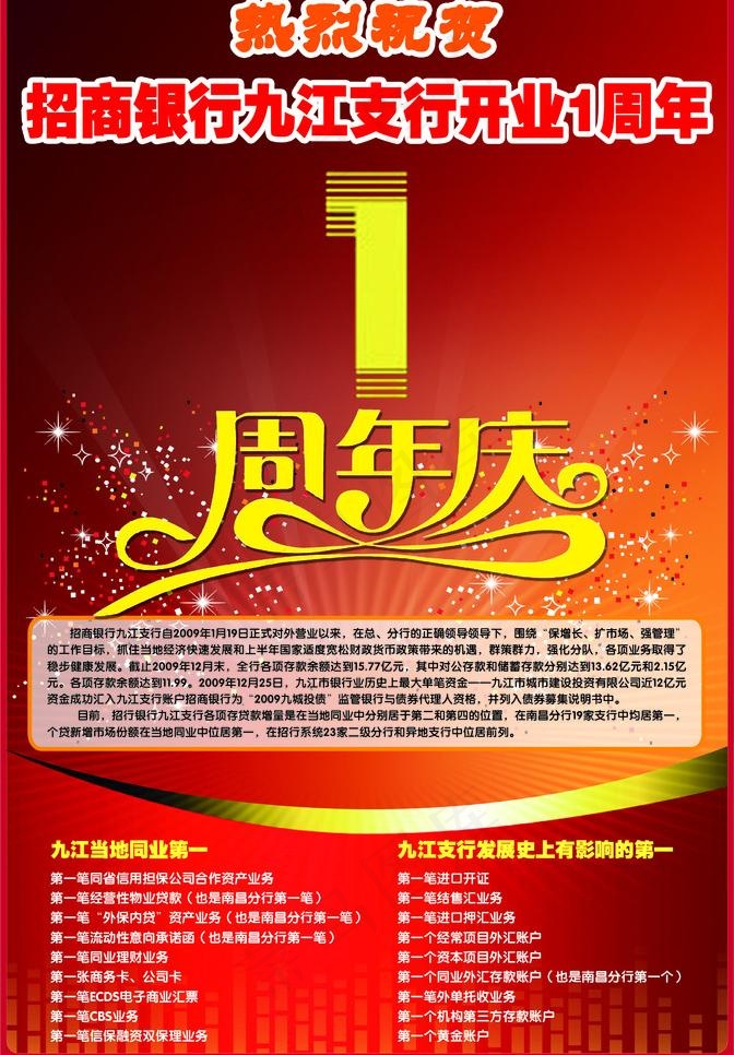 招商银行分行周年祝贺图片