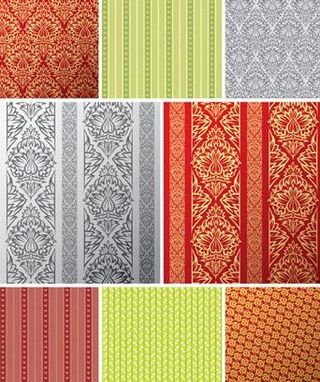 欧式平铺花纹背景矢量素材