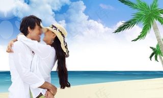 海边情侣素材图片