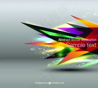 炫彩三角图形矢量花纹背景图