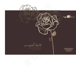 棕色玫瑰花背景图