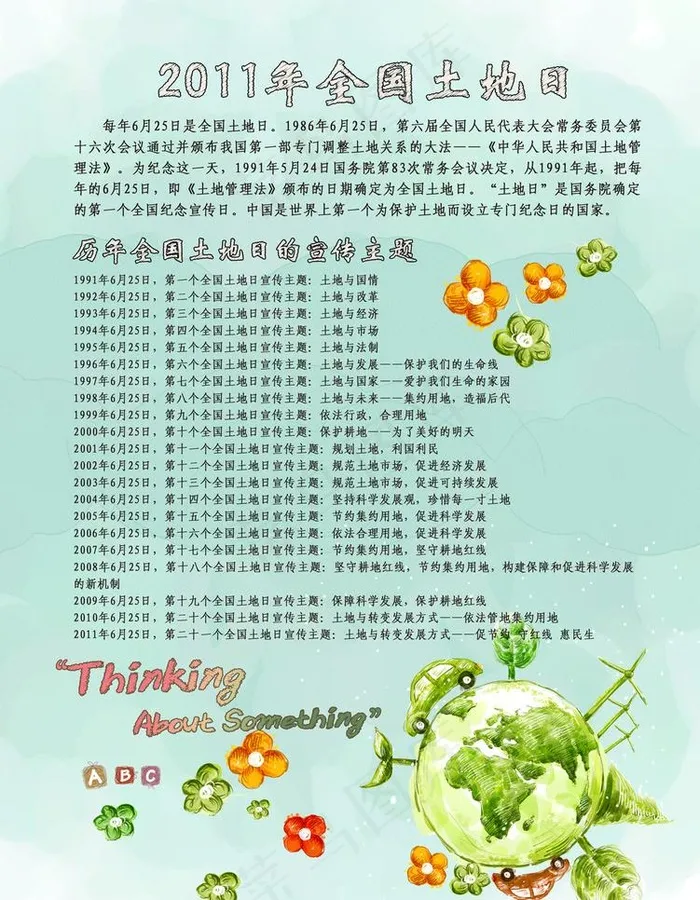 全国土地日单页图片psd模版下载