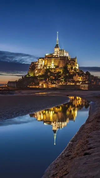 城堡美丽的夜景高清摄影图片