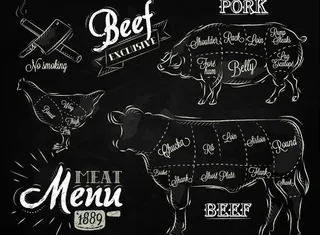 英文水绘字体菜单图片