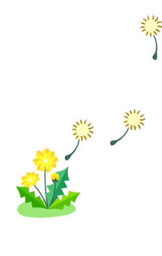 卡通手绘植物蒲公英png海报素材