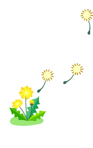 卡通手绘植物蒲公英png海报素材