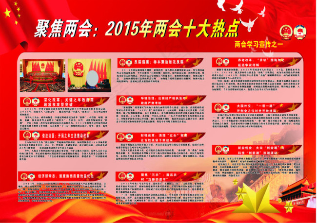 两会展板cdr矢量模版下载
