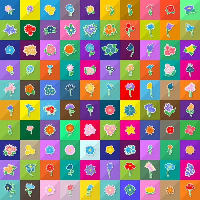 鲜花图标矢量素材eps,ai矢量模版下载