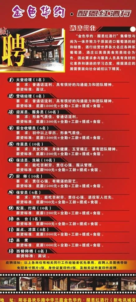 酒吧招聘广告图片(210X297)cdr矢量模版下载