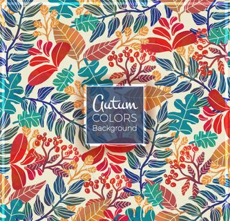 美丽的秋天树叶画与水彩画的背景