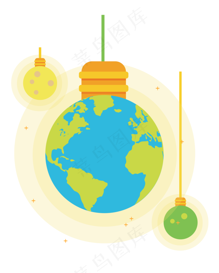 矢量卡通黄色灯泡矢量卡通黄色灯泡