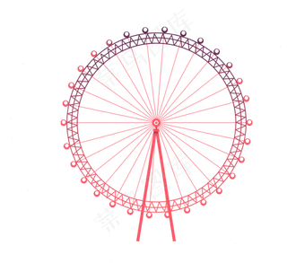 卡通风格游乐设施摩天轮卡通风格游乐设施摩天轮