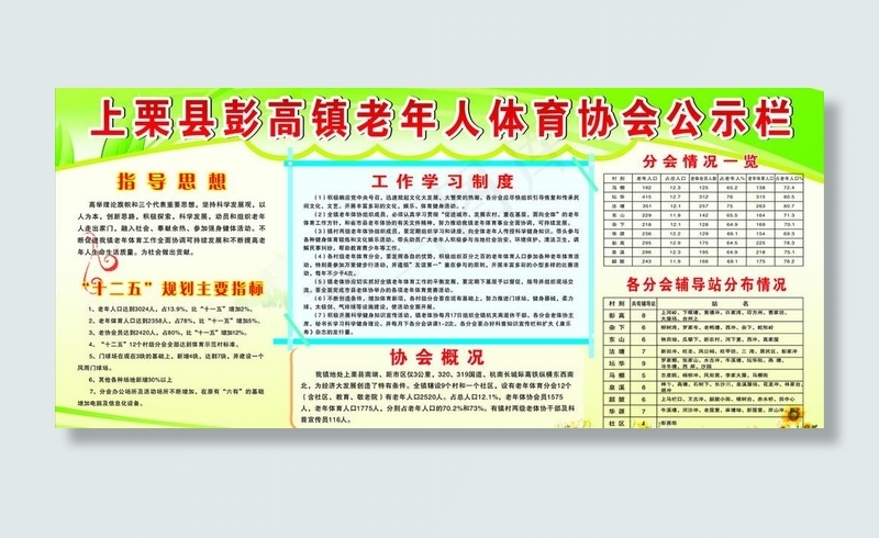 老年人体育协会公开栏图片