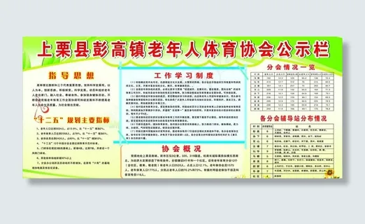 老年人体育协会公开栏图片