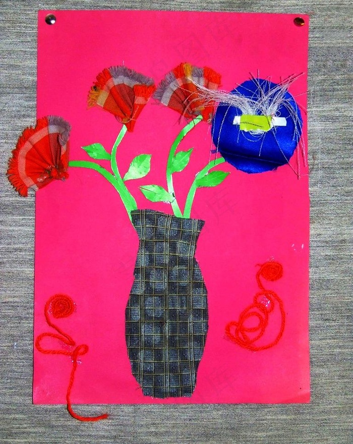 美术展览绒线布粘贴画图片