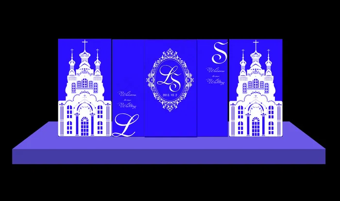 婚礼资料布置图库婚庆背景舞台现场效果图psd模版下载