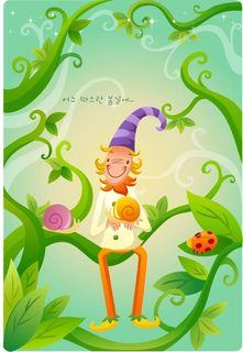 坐在藤蔓上的小丑